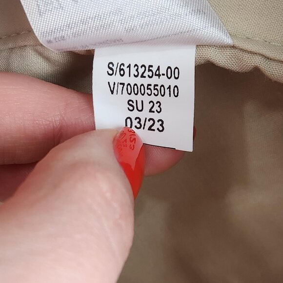 Banana Republic Shorts Womens 10 Cream Herringbone Linen Blend Pleated High Rise - Picture 11 of 11